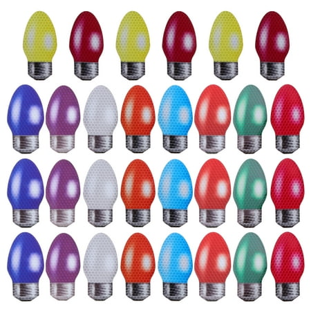 

FRCOLOR 30pcs Christmas Colorful Light Bulb Refrigerator Car Magnetic Stickers Set