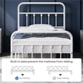 thumbnail image 4 of Yaheetech Classic Iron Platform Bed with High Headboard and Footboard, Twin, White, 4 of 6