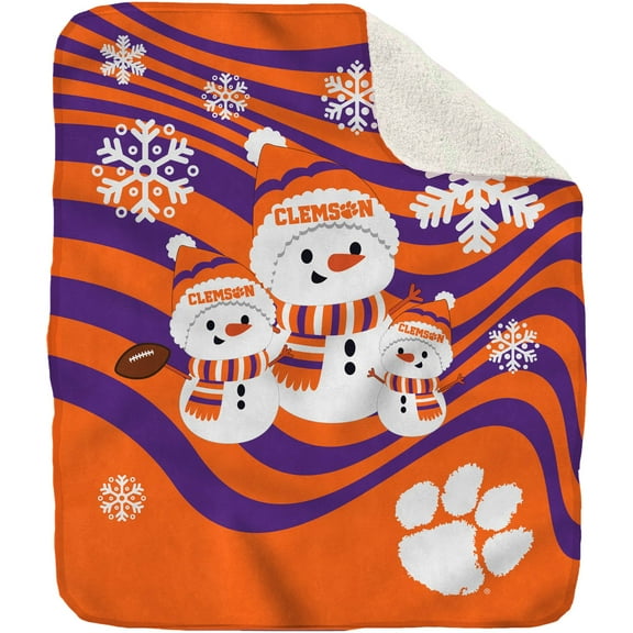 Clemson Tigers 60'' x 70'' Snowman Sherpa Blanket