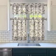 thumbnail image 3 of Pioneer Kitchen Curtains and Valance Set 36 Inch Tier Flower Floral Pattern 3 Pieces Set Dining Room Small Curtain Drapes Cafe Curtains Valance for Home Decor Rod Pocket, 3 of 6