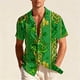 thumbnail image 1 of Blusa y camisa hawaiana de manga corta con cuello vuelto para hombre, camisa unisex de verano para playa, informal, de manga corta, con botones, ropa estampada para el Día de San Patricio, blusa para, 1 of 8