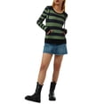 thumbnail image 2 of Nituyy Women Patchwork Hoodie, Stripe Pattern Long Sleeve Hooded Pullover, 2 of 8