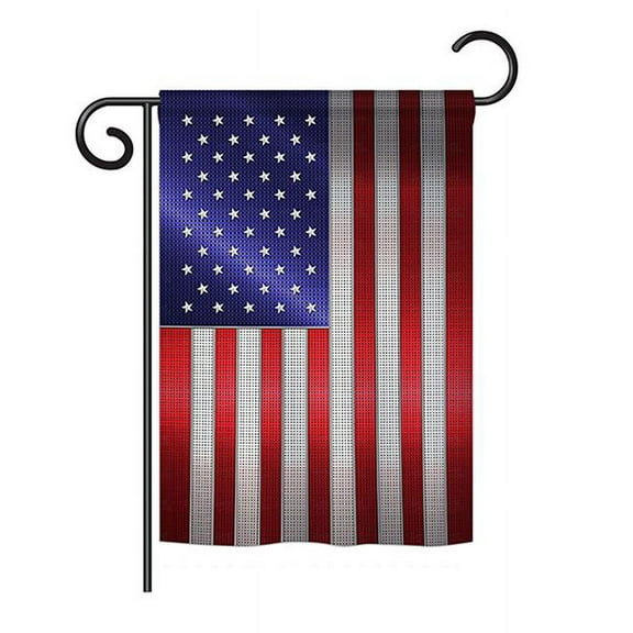 Breeze Decor BD-CY-G-108393-IP-BO-DS02-US Steel of Pride American Flag of the World - Everyday Nationality Impressions Decorative Vertical Garden Flag - 13 x 18.5 in.