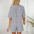 thumbnail image 4 of biudgviw Pajama Sets for Women 2 Piece Print Short Sleeve Loungewear Comfy Soft Crew Neck T-Shirts with Elastic Waist Shorts Sleepwear Set, 4 of 7