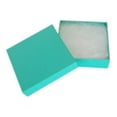 thumbnail image 2 of TheDisplayGuys 25-Pack #33 Cotton Filled Cardboard Paper Jewelry Box Gift Case - Teal Green (3 1/2" x 3 1/2" x 1"), 2 of 5