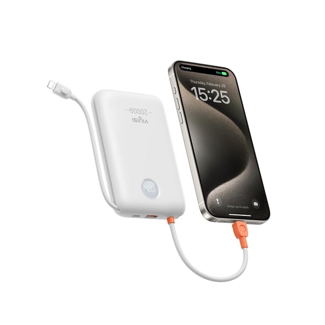 Power Bank VIYISI 20000 mAh 30 W de carga rápida con cables integrados