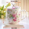 thumbnail image 2 of Ceramic Coffee Mug with Lid and Bone China Spoon 450 Ml Bone China Coffee Mug Simple Ceramic Milk Mugs Gifts for Couples, 2 of 4