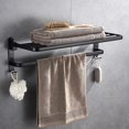 thumbnail image 4 of Accesorios de baño, toallero de 60 cm, toallero plegable montado en la pared, estante de almacenamiento para baño con barras y ganchos, toallero para baño cocina Ho, 4 of 5