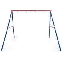 OLAKIDS 2 Seat Swing Stand Set, 550 lbs Heavy Duty Metal Swing Frame, Extra Large A-Frame Swing Stand for Kids and Adult Indoor Outdoor Activity Backyard Playground (Red Swing Stand)