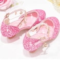 thumbnail image 6 of hoksml Girls Glitter Princess Heels with Star Ankle Strap, Sparkly Low Heel Dress Shoes for Wedding Party Pageant and Holiday Wear, 6 of 6