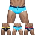 thumbnail image 2 of Umfun Men's Low Rise Contrast Waistband Swim Briefs Premium Stretch Swim Bikini Bottoms for Competitive Swimming Sunbathing and Beach Leisure, 2 of 9