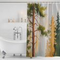 thumbnail image 3 of Forest Shower Curtain, Waterproof Shower Curtains for Bathroom, Watercolor Farmhouse Retro Nature Scenery Washable Fabric Bathtub Curtain Set Bath Decor with 12 Hooks Stall 36"x72", 3 of 8