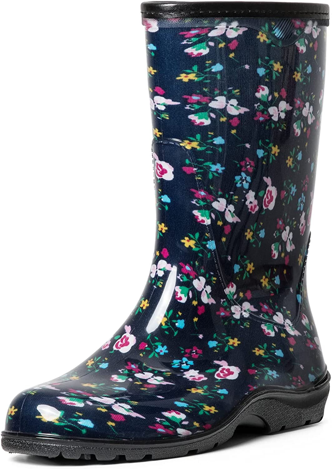 Colorful Printed Mid-Calf Garden Shoes with Comfort Insole Ladies Short Rain Boots K KomForme Womens Waterproof Rain Boots 