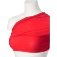 thumbnail image 6 of MixMatchy Women's Solid Casual Summer Side Shirring Scrunched Double Layered Tube Top, 6 of 6