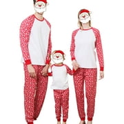 Aunavey Matching Family Pajamas For Women Men Kids Baby Christmas Red Jammies Holiday Pjs Clothes