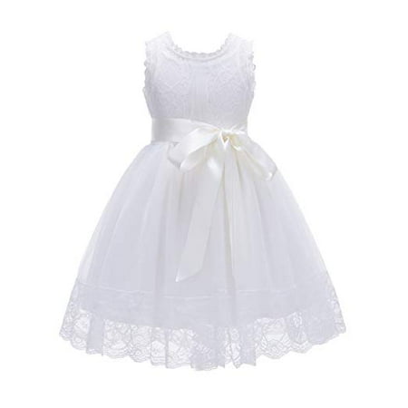Flower Cotton Dress (Ekidsbridal Ivory Cotton Floral Lace Overlay Flower Girl Dress Wedding Tulle Dresses Special Occasion Dresses Toddler Girl Dresses Girl Lace Dresses Pageant Dresses Easter Summer Dresses)