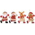 thumbnail image 2 of Lingouzi 4Pcs Plush Christmas Ornaments Set, Christmas Tree Pendant Santa Claus/ Snowman/ Elk/ Bear Decoration Christmas Tree Pendant Holiday Party Decoration, 2 of 5