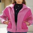 thumbnail image 2 of Ladies‘ Cozy Fleece Jacket with Long Sleeves and Quilted Patchwork, 2 of 3