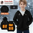 thumbnail image 5 of ATOGUTA Heated Hoodie for Kids Boys Lightweight Electric Heating Hooded Sweatshirt Winter Outdoor Warm Jacket with No Battery Size 4T-13 Black, 5 of 6