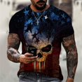 thumbnail image 1 of Camiseta Vintage 3D para hombre, Top holgado de manga corta con cuello redondo, informal y clásico, de gran tamaño, de verano, 1 of 4