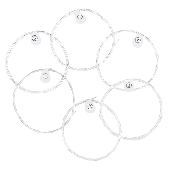 OULII 6Pcs Guitar Strings for Folk Guitar Durable Nylon Silver Plated Copper Alloy Professional Use