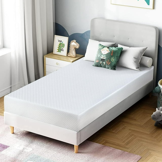 FDW Queen 12 Inch Medium-Firm Gel Memory Foam Mattress, CertiPUR-US Certified, in a Box, Pressure Relief, White