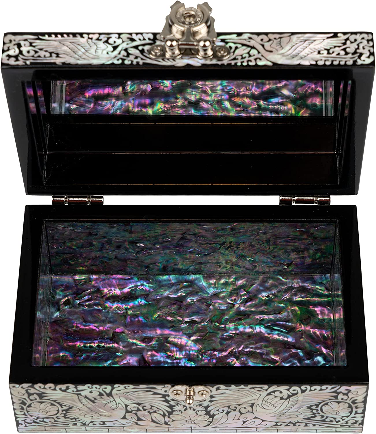 February Mountain Mother of Pearl Box - Abalone Shell Handmade Trinket Box Gifts for women who have everything