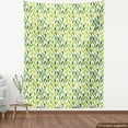thumbnail image 3 of Leaves Fabric by the Yard, Continuous Vertical Grunge Laureate Elements on Plain Backdrop Illustration, Upholstery Fabric for Dining Chairs Home Decor Accents, White Multicolor by Ambesonne, 3 of 4