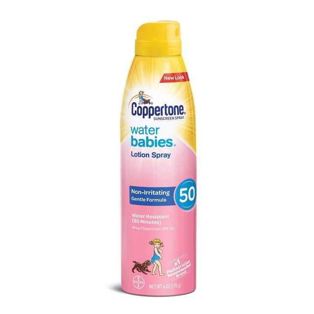 Loción de protección solar en aerosol Coppertone Water Babies SPF 50, 177 ml