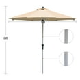 thumbnail image 3 of Costway 96" Beige Solid Print Round Market Patio Umbrella, Water-Resistant, 3 of 12