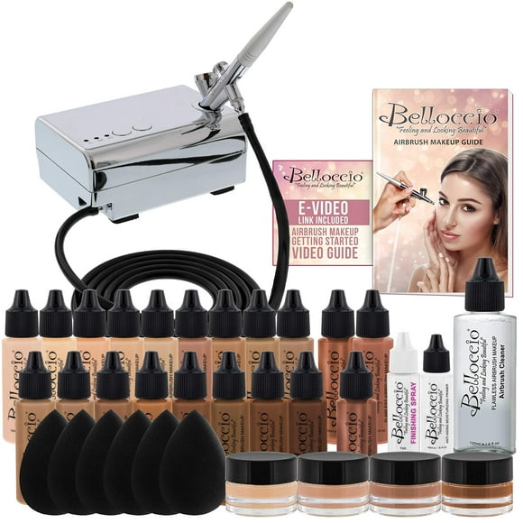 Sistema de maquillaje cosmético Airbrush Belloccio MASTER SET 17 tonos