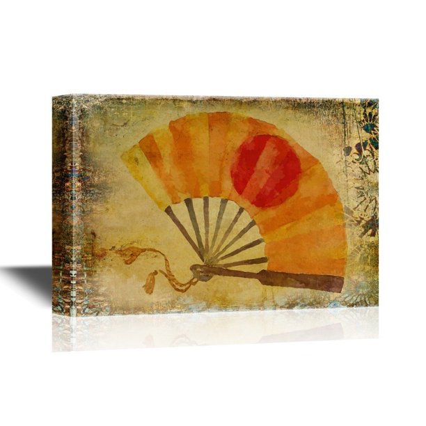 Wall26 Japanese Culture Canvas Wall Art Japanese Traditional Fan On Grunge Background Gallery Wrap Modern Home Decor Ready To Hang 32x48 Inches Walmart Com Walmart Com