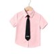 thumbnail image 3 of Odeerbi Camisa de Vestido Para Niños Con Corbata de Manga Corta Con Impresión de Carta Camisas de Uniforme Escolar, 3 of 8