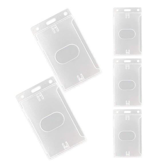Niceauty 5Pcs Transparent Acrylic Id Badge Holder with Side Insert for Business