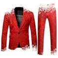 thumbnail image 3 of Men's Suit Christmas Printed and Trousers Casual Loose Trendy Comfortable Business and Foreign Trade Two Piece Set Polyester Elegant for Formal Occasions, 3 of 5