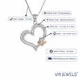 thumbnail image 3 of Vir Jewels 1/10 cttw Diamond Pendant, Diamond Butterfly and Heart Pendant Necklace for Women in 14K White Gold with 18 Inch Chain, Prong Setting For Female Adult, 3 of 7