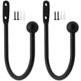 thumbnail image 1 of 2 Pieces Curtain Drapery Holdbacks Decorative Window Hooks Curtain Tiebacks Metal Curtain Holdback Hooks for Heavy and Light Curtain Hooks Hook - Black, 1 of 6