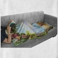 thumbnail image 6 of Art Soft Flannel Fleece Throw Blanket, Old Antique Arch Covered by Rose Petals Branches Romantic Italian Panorama Sea Print, Cozy Plush for Indoor and Outdoor Use, 60" x 80", Multicolor, by Ambesonne, 6 of 6