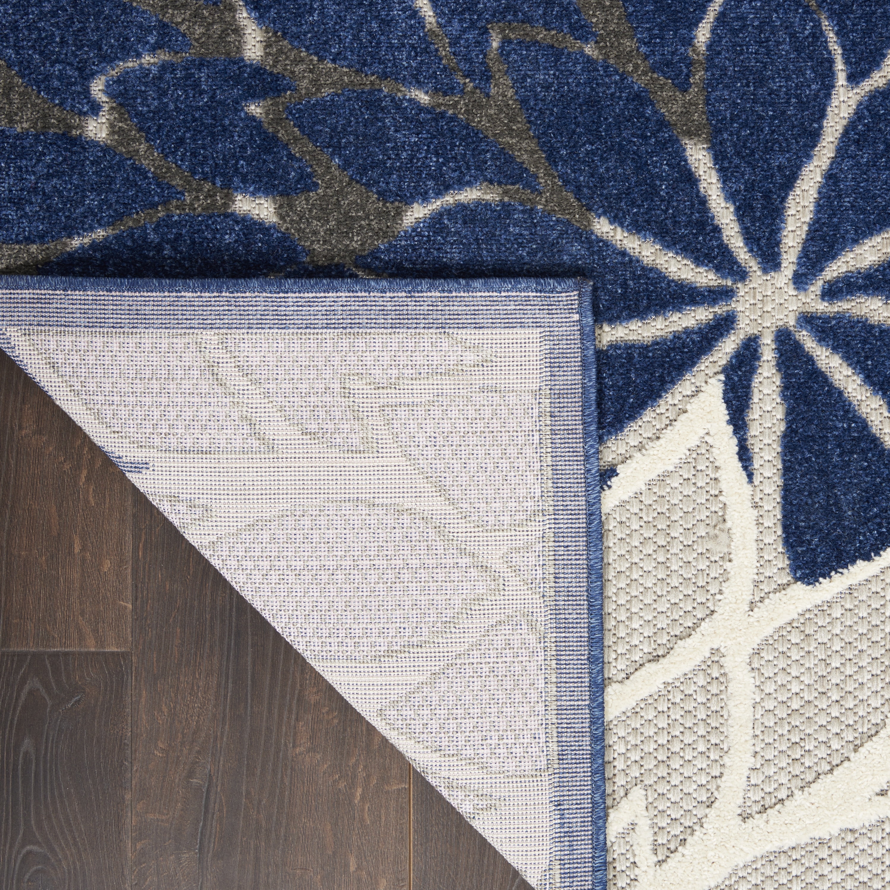 Nourison Tropical Oasis Indoor/Outdoor Modern Floral Blue/Multicolor 3'6" x 5'6" Area Rug, (4' x 6')