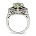 thumbnail image 2 of Shey Couture Sterling Silver with 14K Accent Antiqued Diamond and Pear Shaped Green Quartz Ring QTC884, 2 of 7