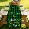 thumbnail image 2 of TanSiDing 1pcs St. Patrick's Day Table Flag, Clover Patterned Irish Party Decor, Heat Resistant Washable Linen Table Runner for Dining Room Kitchen Home Celebration 183*33cm, 2 of 7