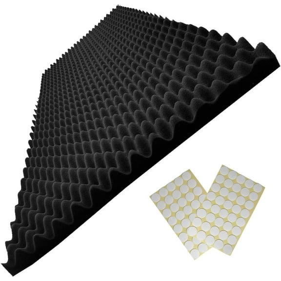 48"X 24"X 2" Egg Crate Foam Panel, Black Sound Proof Foam Panels, Acoustic Foam, Noise Cancelling Foam Studio Foam Panel, Sound Panels Noise Reducing For Walls（1 PCS）