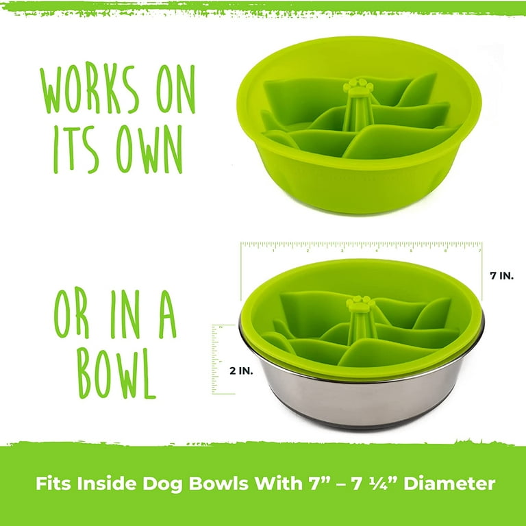 Mighty Paw Dog Lick Bowl Interactive Slow Feeder Puzzle for Anxiety, Calming and Boredom Wobbles or Stays Put Works W Soft Food