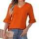 thumbnail image 1 of mfyjkho Tops Casuales Para Mujer, Camisa Informal Para Mujer Con Mangas De 7 Pulgadas Y Volantes. Tops Para Salir Xxl, 1 of 7