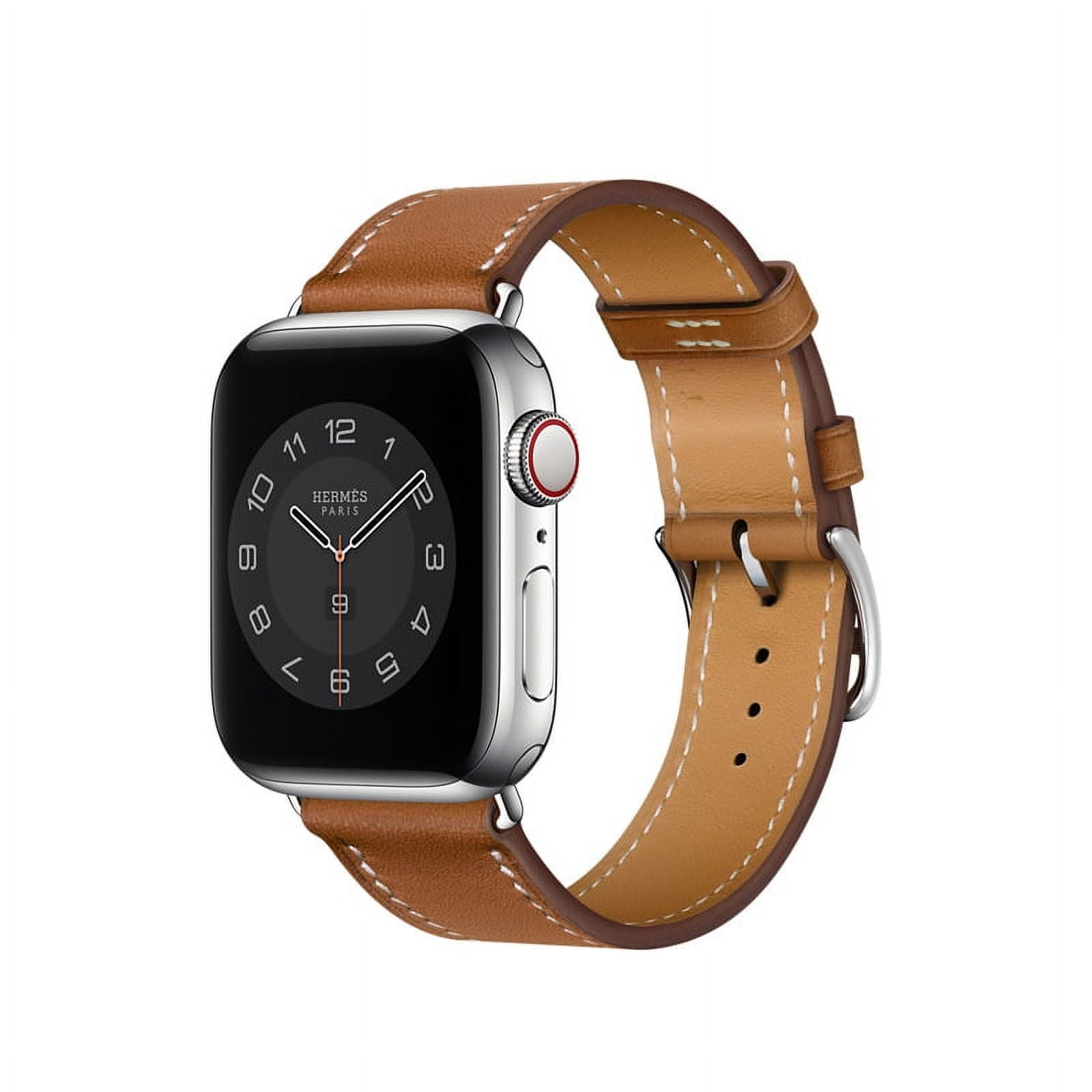 Compatible with Apple Watch Band Series 40mm 42mm 38mm Genuine Leather Replacement Band for iWatch Leather Apple Watch Strap for Women Men Brown
