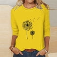 thumbnail image 1 of Mefallenssiah Blouses pour Femmes 2024 Mode Féminine T-Shirt Imprimé Manches 3/4 Blouse Col Rond Hauts Décontractés, 1 of 4