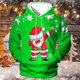 thumbnail image 3 of Sudadera con capucha navideña de Año Nuevo con estampado 3D de Papá Noel para hombre, sudadera con capucha de moda urbana para fiesta, ropa navideña de gran tamaño, 3 of 5