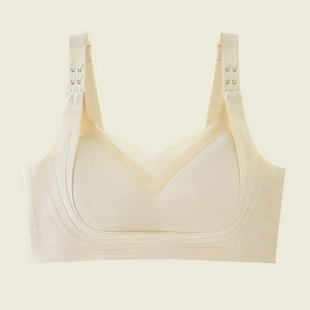 WNEGSTG White Push Up Bras for Women  Underwear Women S Wide Straps without Ring Gathered To Collect Side Breasts Large Size Tank Top Non Marking Bra  XL