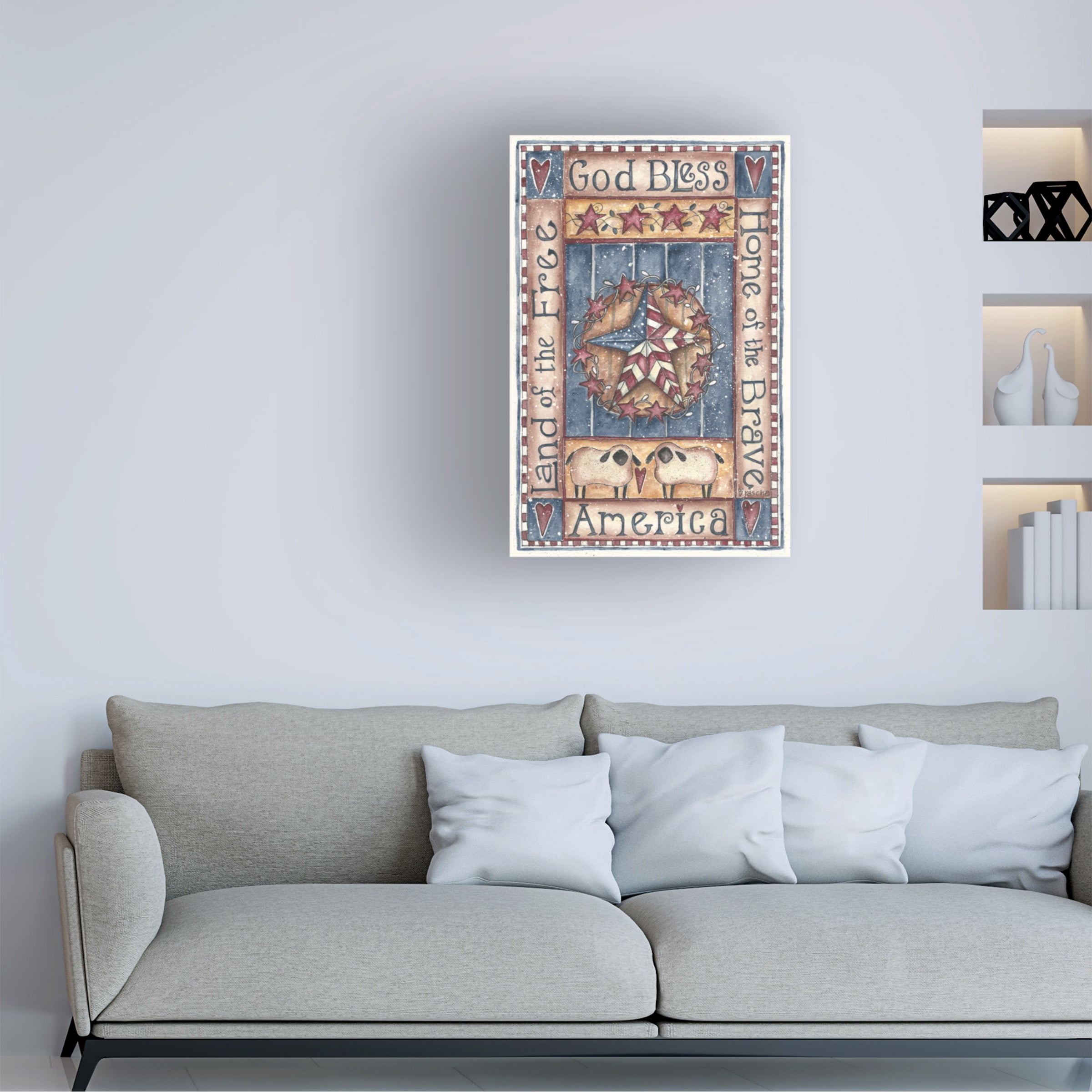 Trademark Fine Art 'God Bless America Home of The Brave' Canvas Art by Shelly Rasche