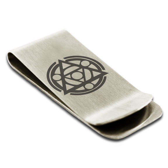 Tioneer Stainless Steel Alteration Magic Rune Engraved Money Clip Holder